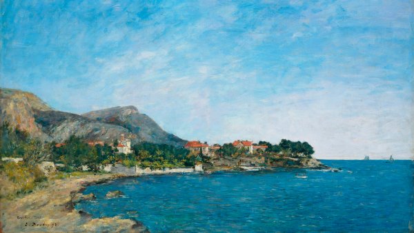 Eugène Boudin, Beaulieu. The Bay of Fourmis. Exhibition Monet/Boudin, Museo Nacional Thyssen-Bornemisza