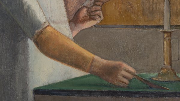 Technical Study of "The Card Game", 1948- 1950 by Balthus