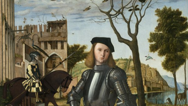 Vittore Carpaccio. Joven caballero en un paisaje, hacia 1505