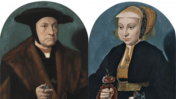 Bartholomäus Bruyn the Elder. Portrait of a Man from the Weinsberg Family ca. 1538 - 1539 // Portrait of a Woman ca. 1538 - 1539