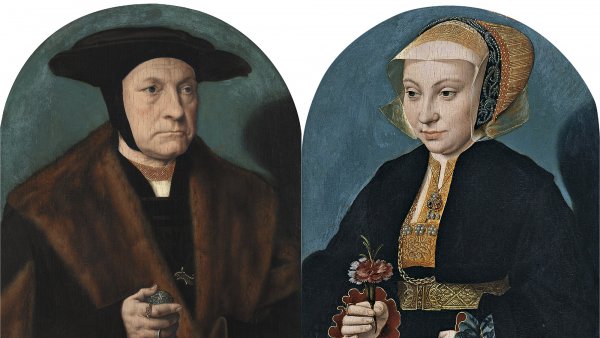 Bartholomäus El Viejo Bruyn. Retrato de un hombre de la familia Weinsberch , c. 1538-1539 // Retrato de una mujer hacia 1538 - 1539