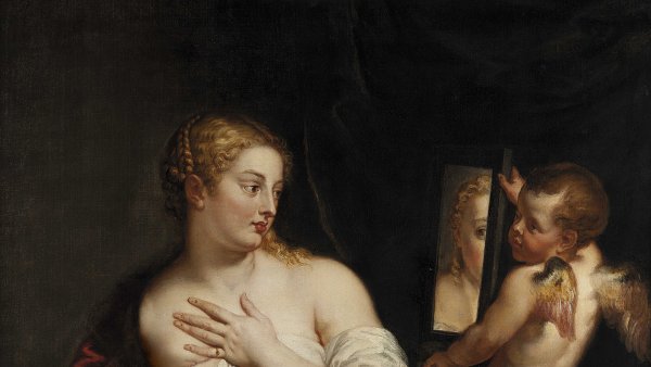 Peter Paul Rubens, Venus y Cupido. Fotomontaje: Jorge Salgado © Cultura en Vena, 2022 (Procedencia obra original: Museo Nacional Thyssen-Bornemisza, Madrid)