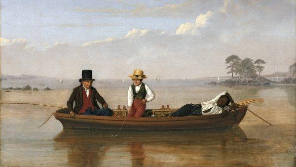 Fishing Party on Long Island Sound Off New Rochelle. Pesca en el estrecho de Long Island a la altura de New Rochelle, 1847 Fishing Party on Long Island Sound Off New Rochelle. Pesca en el estrecho de Long Island a la altura de New Rochelle, 1847