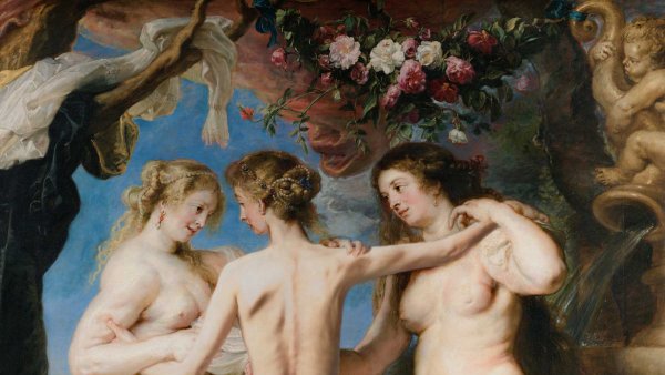 Peter Paul Rubens. Las tres Gracias  Fotomontaje: Jorge Salgado © Cultura en Vena, 2023. Procedencia obra original: Museo Nacional del Prado