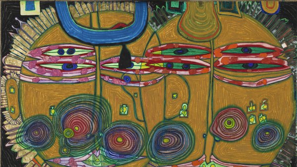 Sol y luna. Los Aztecas. Hundertwasser (Friedrich Stowasser)