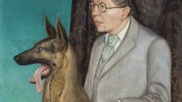 Hugo Erfurth with Dog. Hugo Erfurth con perro, 1926