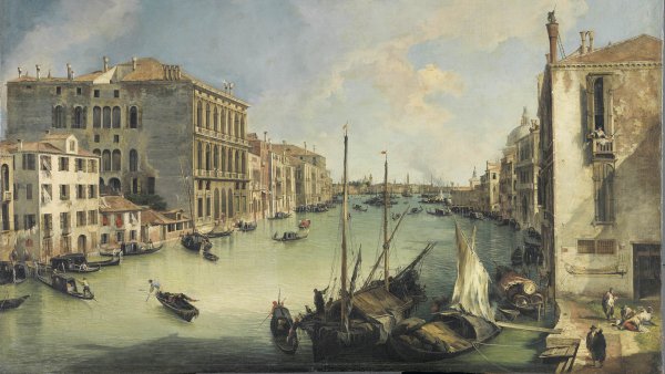 The Grand Canal from San Vio, Venice. El Gran Canal desde San Vío, Venecia, c. 1723-1724