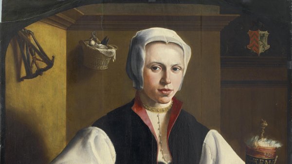 Portratit of a Lady spinning. Retrato de una dama hilando, c. 1531