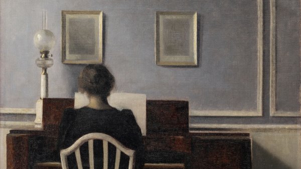 Vilhelm Hammershøi. Interior with Woman at Piano, Strandgade 30, 1901