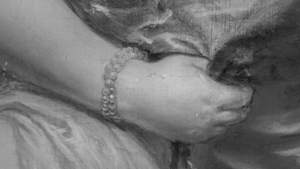 Detalle de la reflectografía infrarroja de “Venus y Cupido”, de Rubens