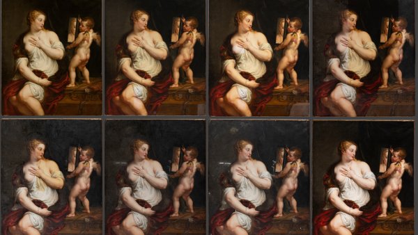 Etapas del proceso de restauración de la obra de Rubens, “Venus y Cupido”