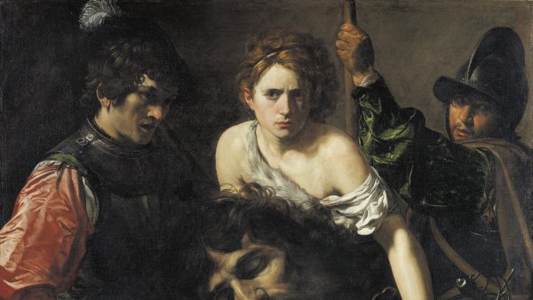 David With the Head of Goliath and Two Soldiers. David con la cabeza de Goliat y dos soldados, c. 1620-1622