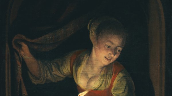 Young Woman with a Lighted Candle at a Window. Joven a la ventana con una vela, c. 1658-1665