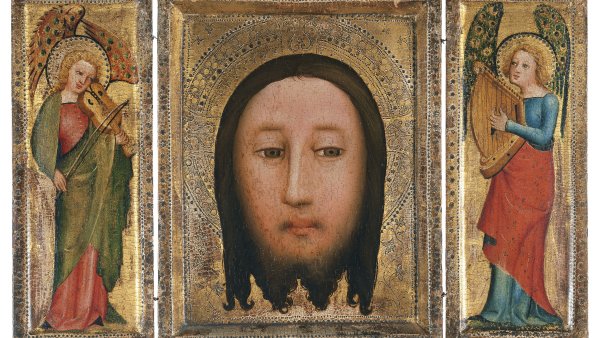 Triptych of The Holy Face: The Holy Visage of Christ (central panel). Tríptico de la Santa Faz: La Santa Faz (tabla central), c. 1390-1400