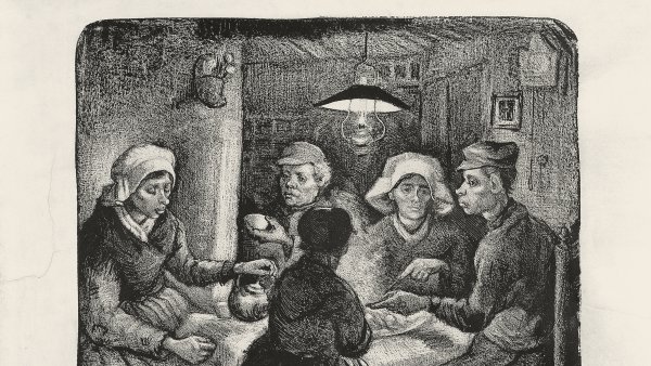 The Potato Eaters. Campesinos comiendo patatas, 1885
