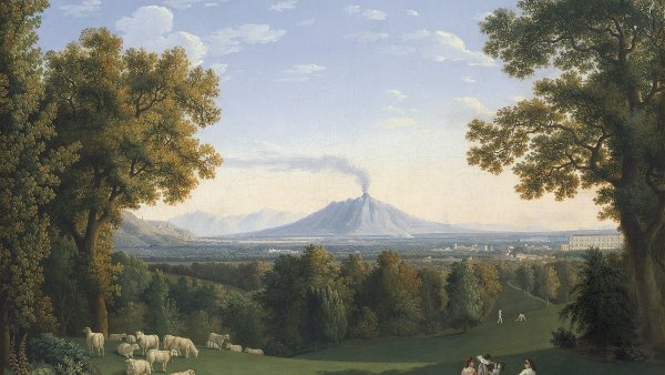 Landscape with the Palace at Caserta and Vesuvius. Paisaje con el Palacio de Caserta y el Vesubio, 1793