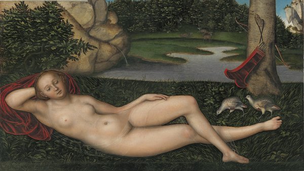 The Nymph at the Fountain. La ninfa de la fuente, c. 1530-1534