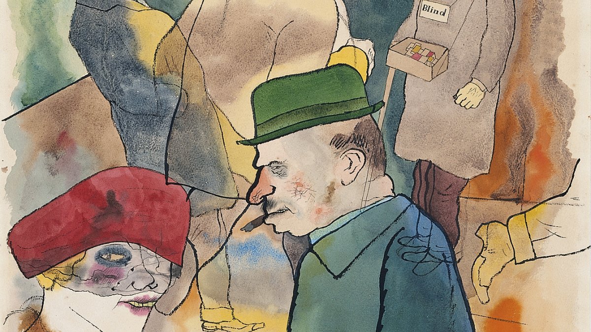 Twilight Verso Study For The Central Figure Of Twilight Grosz George Museo Nacional Thyssen Bornemisza