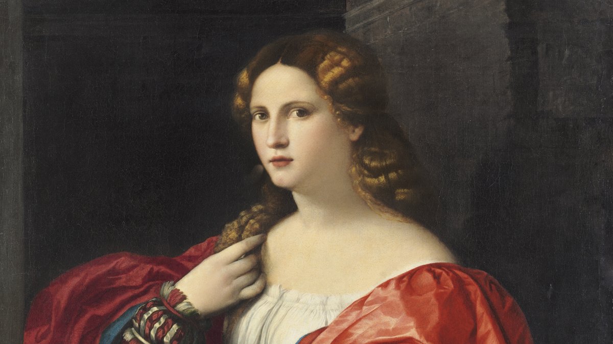 La Mujer Del Retrato Retrato de una mujer joven llamada "La Bella" - Palma el Viejo . Museo