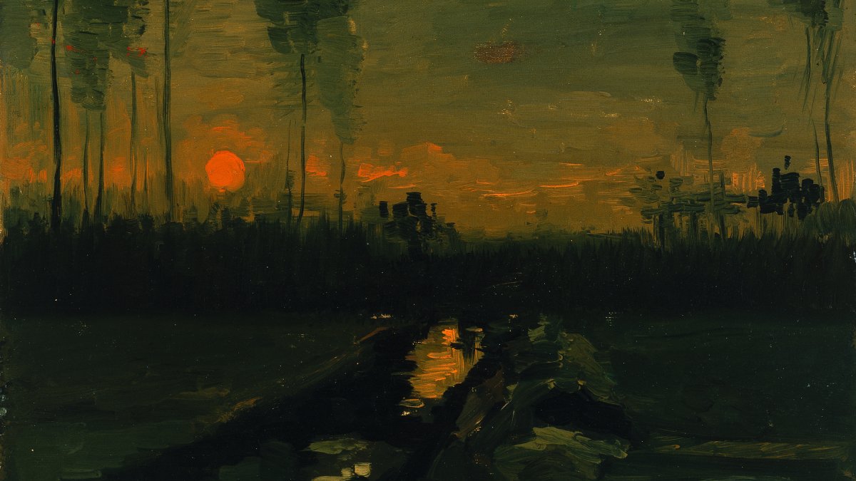 Evening Landscape Gogh Vincent van. Museo Nacional Thyssen