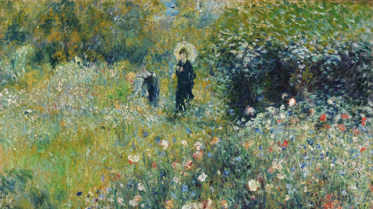 Woman with a Parasol in a Garden - Renoir, Pierre-Auguste. Museo