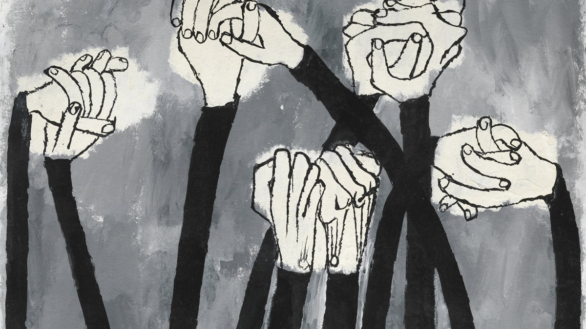 Ben Shahn | Identity, 1968 | Mixed media on paper. 101.6 x 69.8 cm | Museo Nacional Thyssen-Bornemisza, Madrid