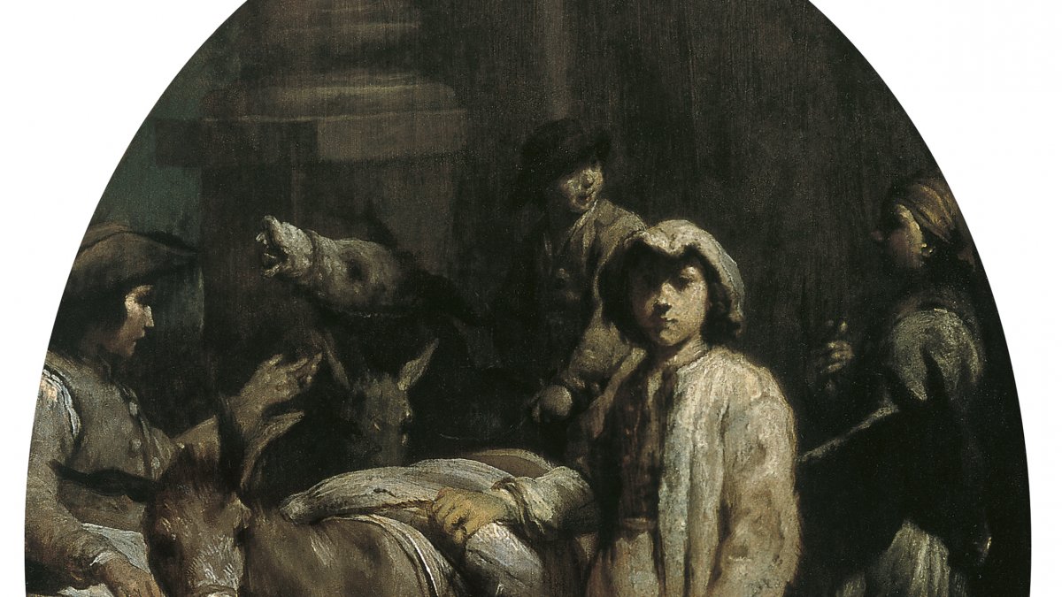 Campesinos con asnos - Crespi, Giuseppe Maria. Museo Nacional