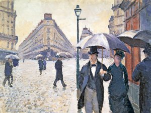 Caillebotte. Calle de París, tiempo lluvioso, boceto