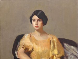"Elena con túnica amarilla". Joaquín Sorolla y Bastida. Exposición "Sorolla y la moda", Museo Nacional Thyssen-Bornemisza