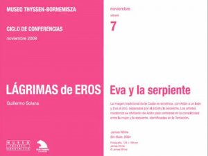 Vídeo de la conferencia "CICLO LÁGRIMAS DE EROS: Eva y la serpiente"