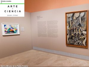 Tres obras de la exposición "Arte y ciencia"