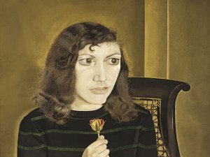 Lucian Freud. Muchacha con rosas 