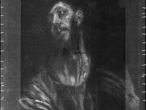 X-Ray of the painting “Christ with the Cross” c.1587‐1596, by El Greco
