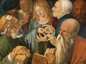 Jesus Among the Doctors. Jesús entre los doctores, 1506
