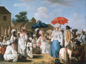 Agostino Brunias. Clothing market, Santo Domingo