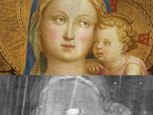 Comparative of the visible image and the X-ray image of Fra Angelico's " The Virgin of Humility Comparative of the visible image and the X-ray image of Fra Angelico's " The Virgin of Humility