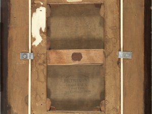 Image of the reverse of Corot's artwork “Interior of the Church of Mantes”, 1865 - 1870