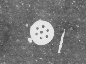 Detail of the X-ray of the painting by Degas, “At the Milliner's”