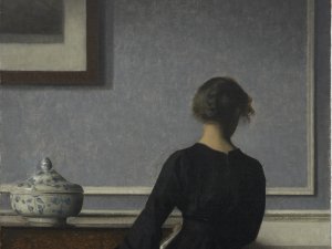 Vilhelm Hammershøi. Interior, mujer vista de espaldas, hacia 1904