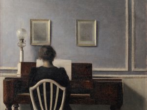 Vilhelm Hammershøi. Interior with Woman at Piano, Strandgade 30, 1901