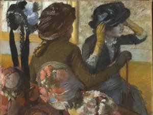 En la sombrerería. Edgar Degas At the Milliner's. En la sombrerería, 1882