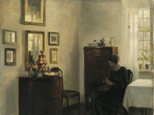 Mujer con frutero. Carl Holsoe