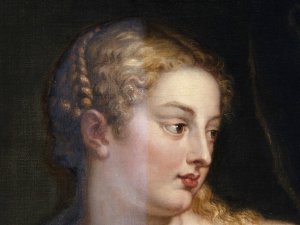Detalle del procedimiento de limpieza realizado en la pintura “Venus y Cupido”, obra de Peter Paul Rubens Detalle del procedimiento de limpieza realizado en la pintura “Venus y Cupido”, obra de Peter Paul Rubens