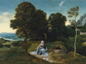 Paisaje con el descanso en la huida a Egipto. Joachim Patinir Paisaje con el descanso en la huida a Egipto. Joachim Patinir