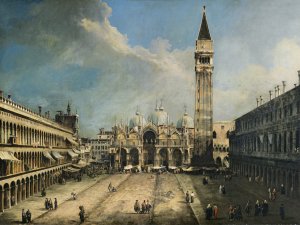 La Plaza de San Marcos en Venecia. Canaletto (Giovanni Antonio  Canal)