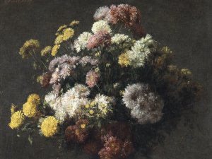 Crisantemos en un florero. Henri Fantin-latour