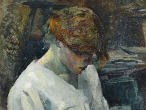 La pelirroja con blusa blanca. Henri de Toulouse-lautrec