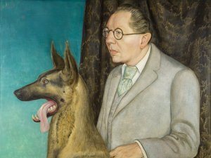 Hugo Erfurth with Dog. Hugo Erfurth con perro, 1926