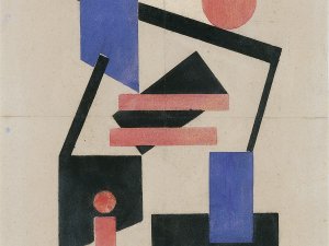 Composición II, Rosa y Azul. Sándor Bortnyik