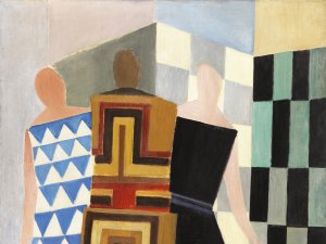 Vestidos simultáneos. (Tres mujeres, formas, colores). Sonia Delaunay